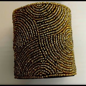 Vintage Sassy Jones Gold Beaded Jawanda 1.0 Adjustable Cuff.